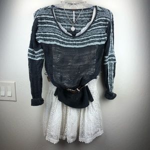 Free People Light Spring Sweater Denim Blue/Gray S